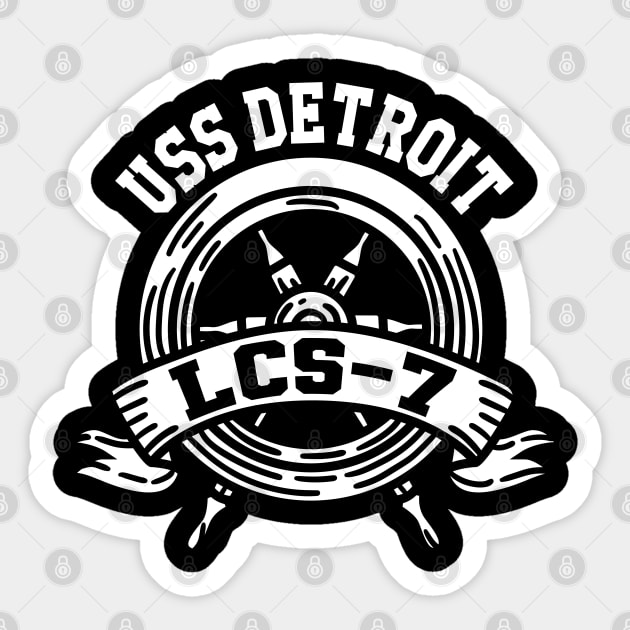 Uss Detroit Lcs-7 Ship Helm Wheel Sticker by BramCrye